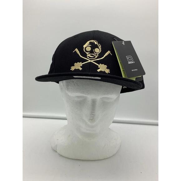 DECKY Gold Gas Mask Hat - Black SnapBack Cap (New With Tags) - Picture 1 of 9